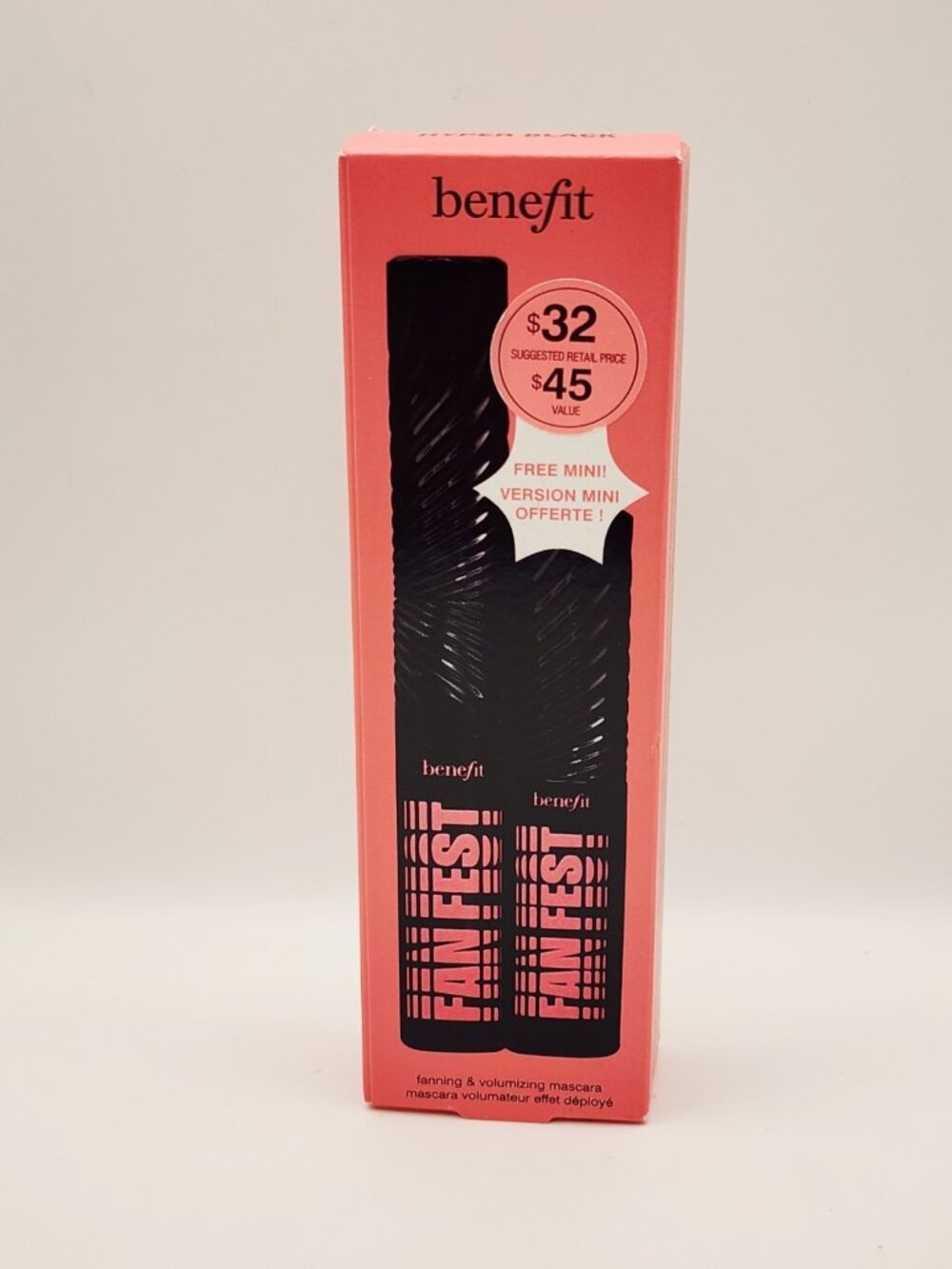 Benefit Cosmetics Fan Fest Fanning & Volumizing Mascara W/Travel Size New in Box